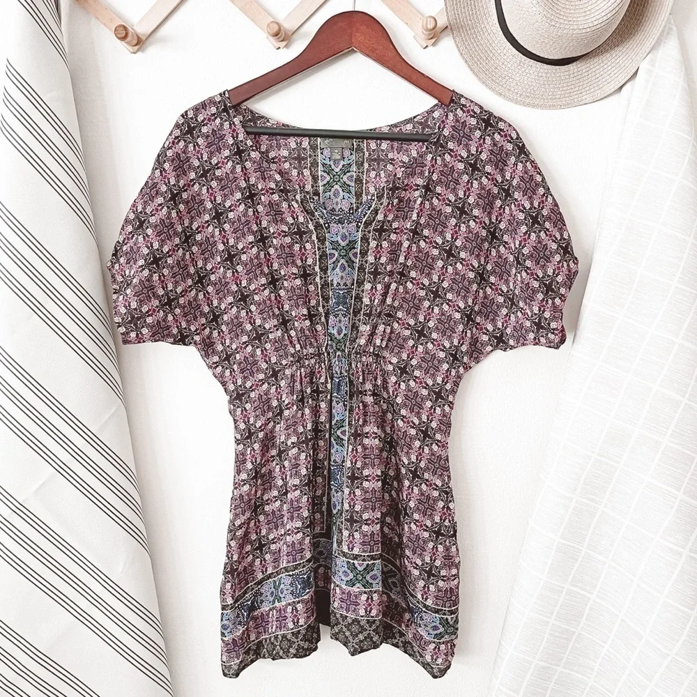 Anthropologie Fei Pensethelia Silk Tunic Top